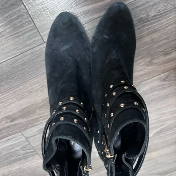 Jessica Simpson black studded tassel heeled ankle boots booties has some wear 9 - Picture 5 of 11